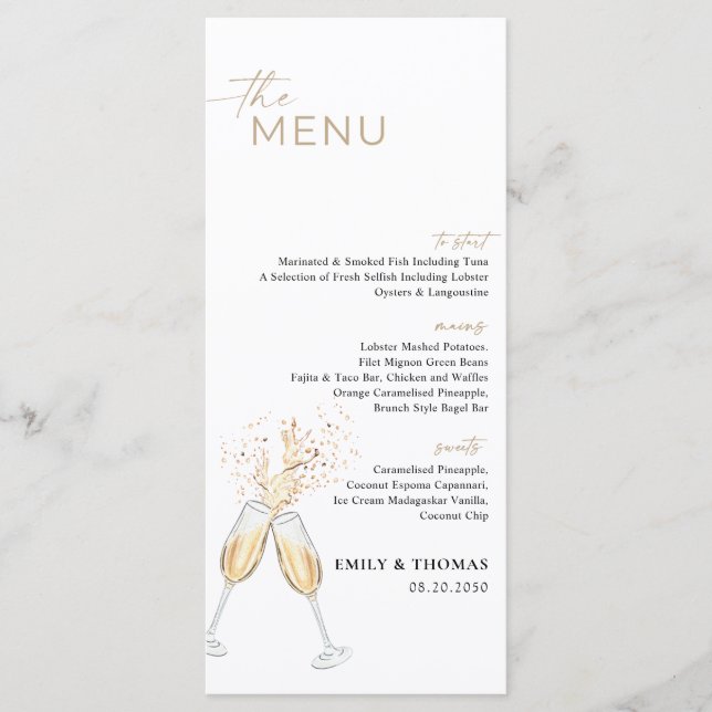 Menu de Chá de Noiva Boho (Frente)