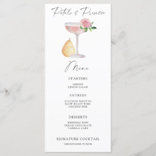 menu de chá de noiva Pétalas e Prosecco