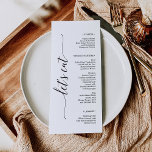 Menu de Chá de panela de Casamento de Elegância Mí<br><div class="desc">Este belo cardápio é perfeito para o seu próximo evento! Edite facilmente os itens de menu e exiba este belo design em cada placa! Veja a coleção inteira para mais itens correspondentes!</div>