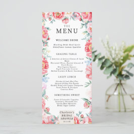 Menu de Chá de panela de Peony de Aquarela