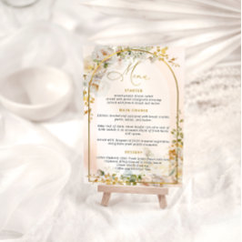 Menu de Chá de panela do Elegante Blush Pink Roses