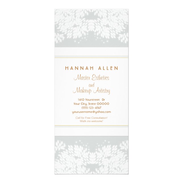 Menu de Cinza Cosmetology Spa and Salon White Leav (Frente)