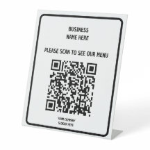 Menu de Código QR Preto Moderno da Empresa Persona