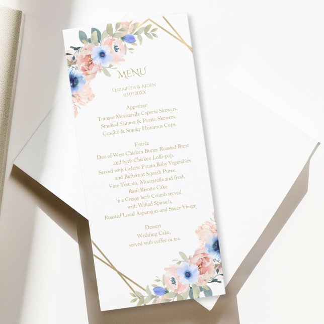 Menu de Coleção de Casamentos Azuis de Peach (Peach Blue Wedding Collection Menu)