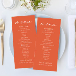 Menu de Comida de Casamento Elegante Mínimo Verona