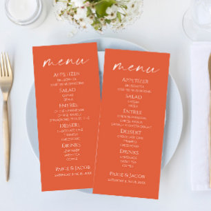 Menu de Comida de Casamento Elegante Mínimo Verona