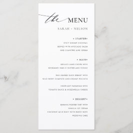 Menu de Comida de Casamento Elegante Simples