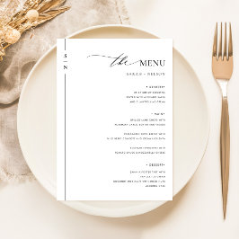 Menu de Comida de Casamento Elegante Simples
