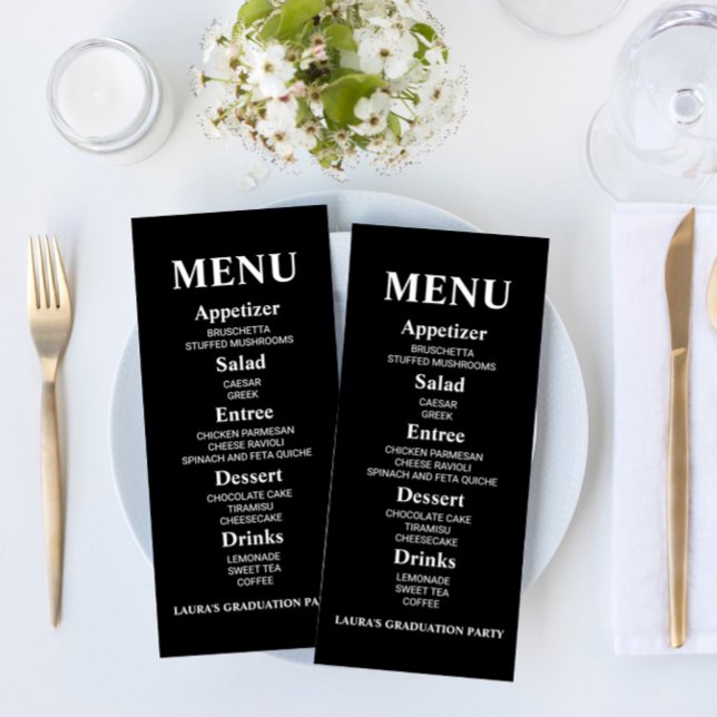 Menu de Comida Simples e Simples de Festa de forma (Criador carregado)