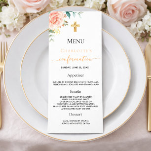 Menu de Confirmação rosa dourado pincel cor-de-ros
