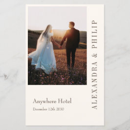 Menu de Convite de Casamento com Tipografia Elegan