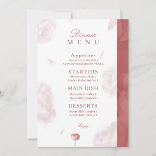Menu de Convite e Janto Floral Elegante Ca