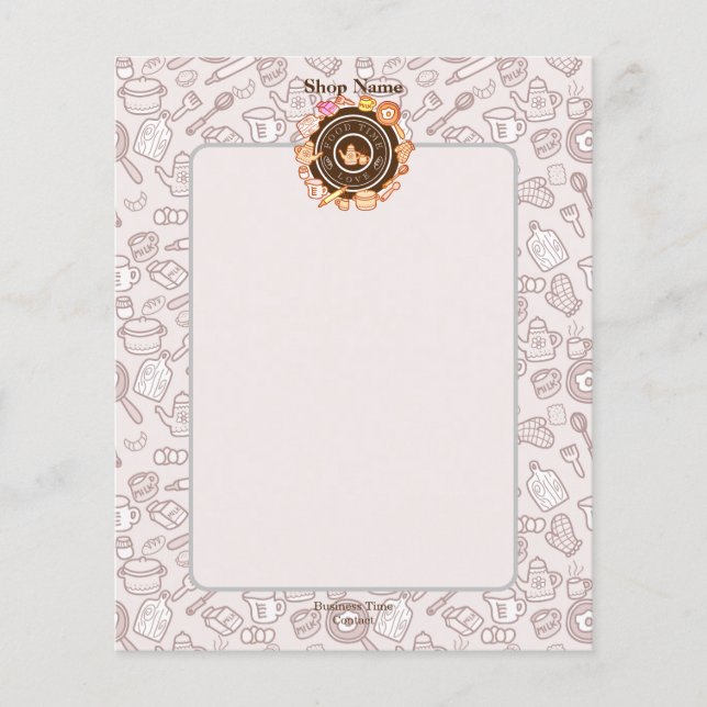 Menu de cozinha giro marrom (Frente)