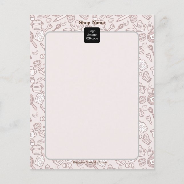 Menu de cozinha giro marrom (Frente)