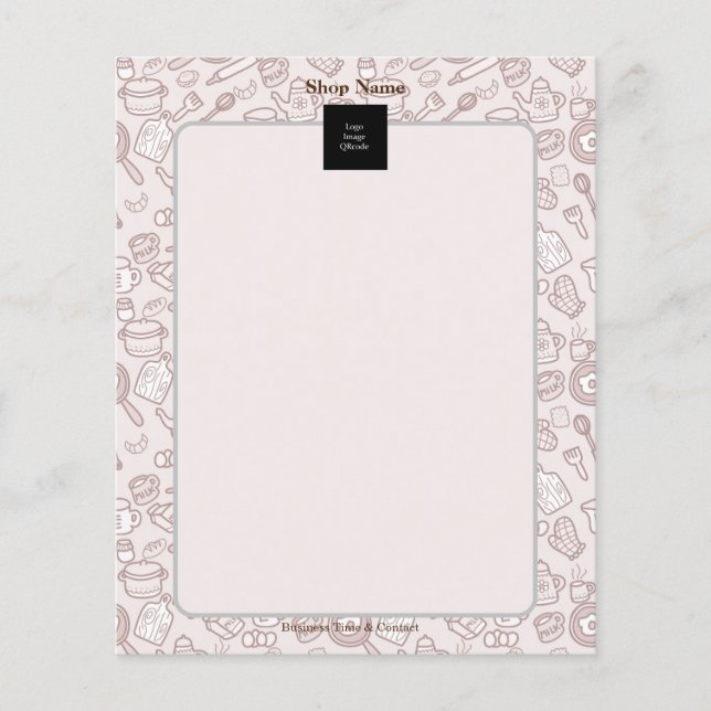 Menu de cozinha giro marrom (Frente)