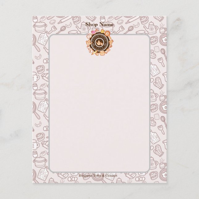 Menu de cozinha giro marrom (Frente)