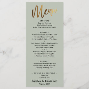 Menu de Creme de Tipo Simples com Manuscrito Doura