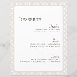 Menu de deserto personalizável Boho Wedding 8.5X11
