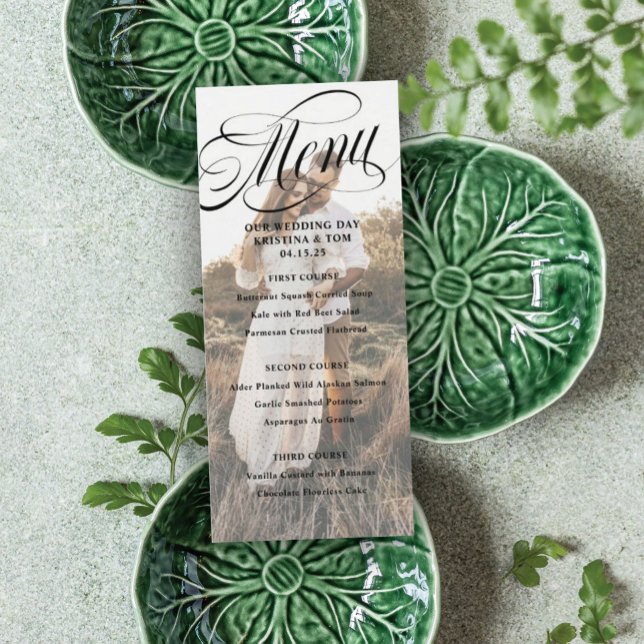 Menu de Dia de Casamento de Foto por Escritura (Criador carregado)