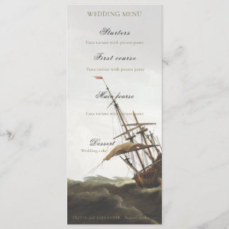 Menu de Dinheiro Antigo de Navio Náutico Marítimo