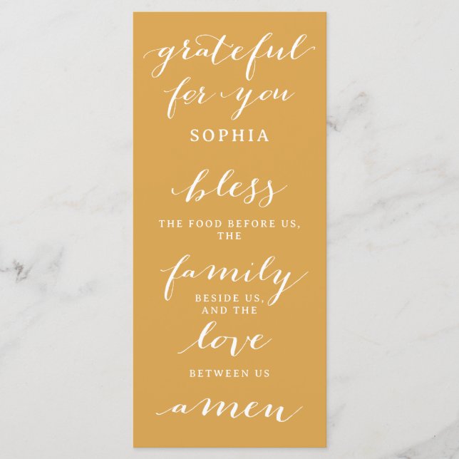 Menu de dupla face de ação de agradecimento e Impr (Frente)