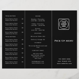 Menu de Entrega com Logotipo Preto | Personalizado