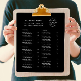 Menu de Entrega do Restaurante | Logotipo Preto