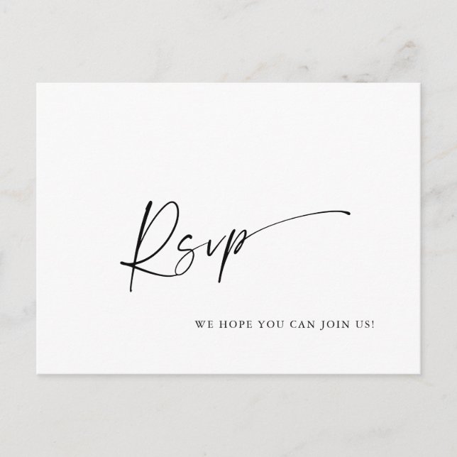 Menu de Escolha de RSVP de Casamento com Caligrafi (Frente)