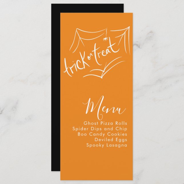 Menu de Evento da Empresa de Figuras do Halloween (Frente/Verso)