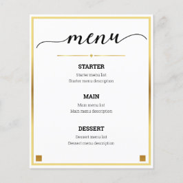 Menu de Evento de Casamento de Fronteira Dourada M