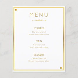 Menu de Evento de Casamento de Fronteira Dourada M