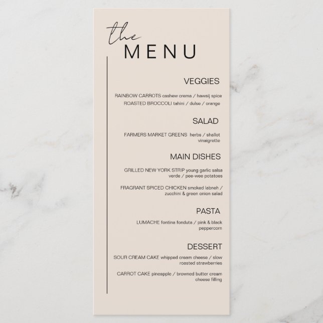 Menu de Evento Minimalista (Frente)