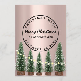 Menu de Férias de Natal Light Green Rose