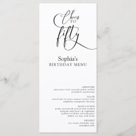 Menu de Festa de aniversário 50ª Elegante