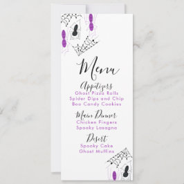 Menu de Festa de aniversário das Portas de Aranha 