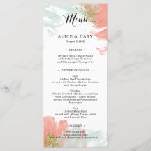 Menu de festa de casamento elegante