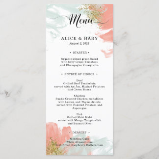 Menu de festa de casamento elegante