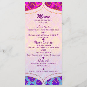 Menu de Festa Glam Marroquino Árabe de Cores Vibra