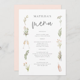 Menu de fim de semana do Watercolor floral