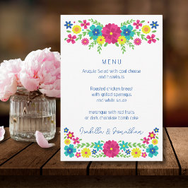 menu de flores coloridas mexicanas
