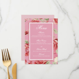 menu de flores florais de rosa rosa vermelho