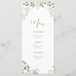 Menu de flores pequenas e folhagens