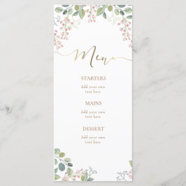 Menu de flores pequenas e folhagens
