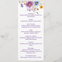 Menu de Flores Silvestres
