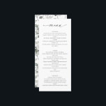 Menu de Folha Única<br><div class="desc">Menu moderno de casamento elegante com um design simples e clássico em eucalipto e tons mutados,  fazer ideal para uma estética refinada e minimalista</div>