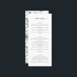 Menu de Folha Única<br><div class="desc">Menu moderno de casamento elegante com um design simples e clássico em eucalipto e tons mutados,  fazer ideal para uma estética refinada e minimalista</div>