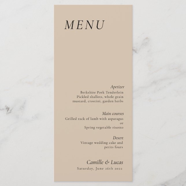 Menu de Folha Única (Frente)