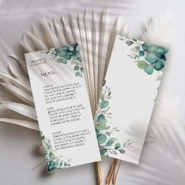 Menu de Folhas de Aquarela Elegante