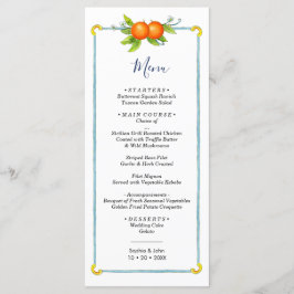 Menu de ilustração de laranja de vintage com aquar