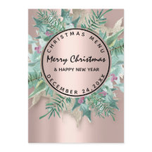 Menu de Inverno de Natal Rose Floral